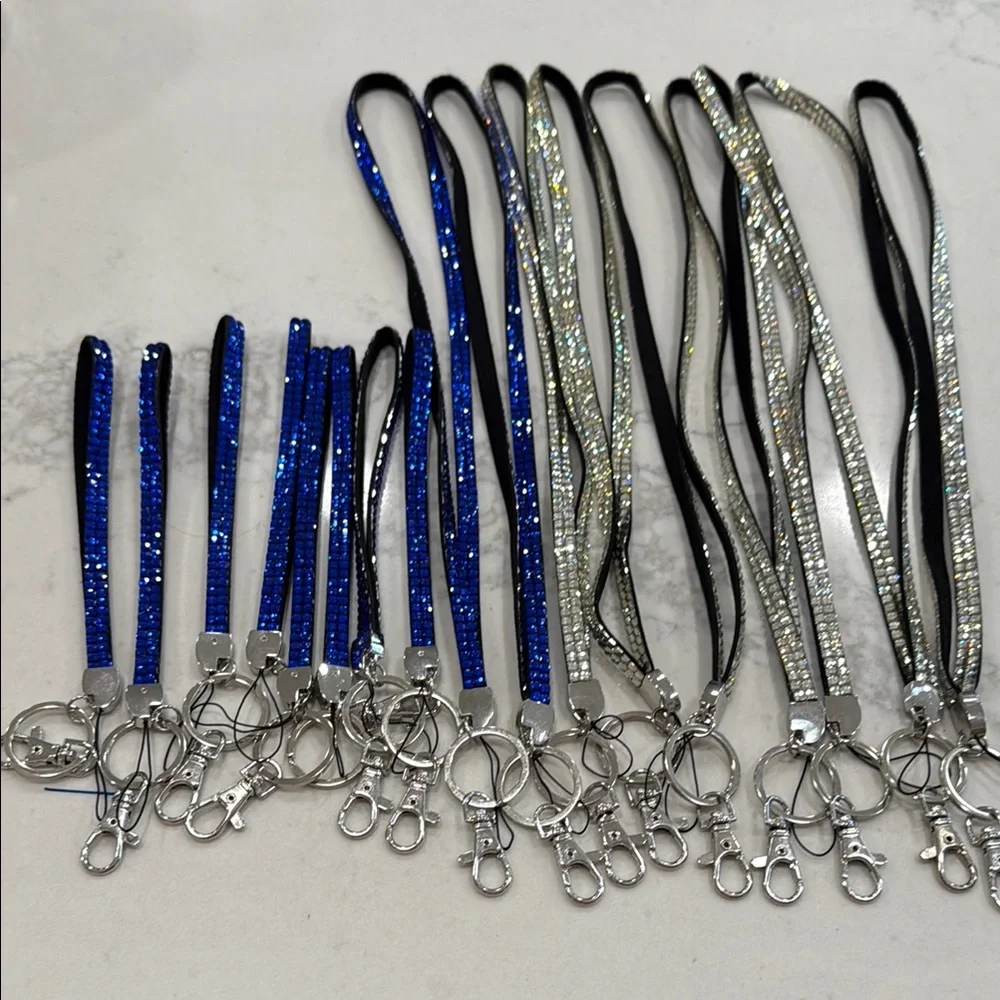 Sparkling Lanyard Set in Blue and Silver